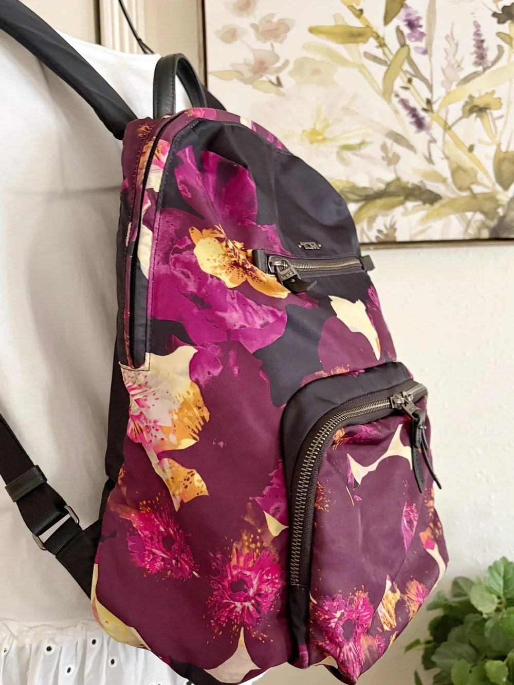 Tumi Floral Plum and Cream Women's Backpack